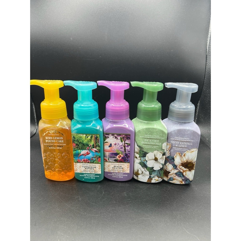 Lot 5 Bath & Body Works Assorted Gentle Foaming Hand Soap